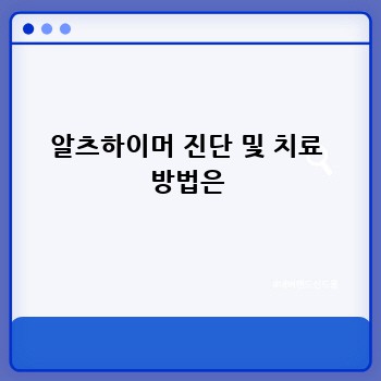 알츠하이머 진단 및 치료 방법은