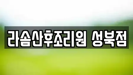 라솜산후조리원 성북점