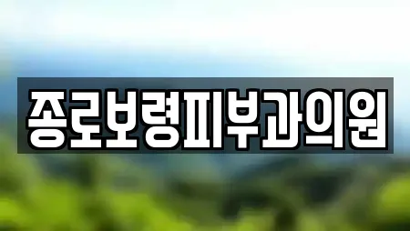 종로보령피부과의원