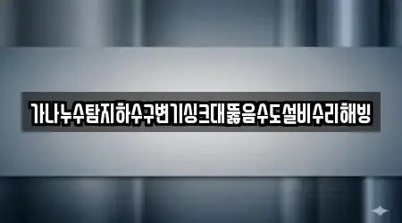 가나누수탐지하수구변기싱크대뚫음수도설비수리해빙