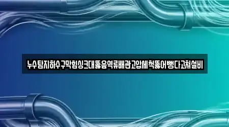 누수탐지하수구막힘싱크대뚫음역류배관고압세척뚫어뻥다고쳐설비