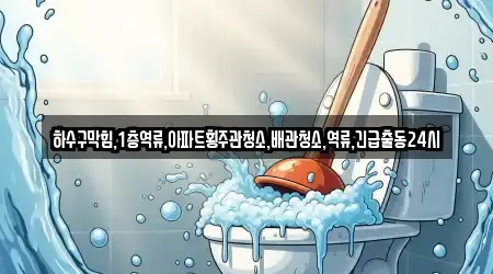 하수구막힘,1층역류,아파트횡주관청소,배관청소,역류,긴급출동24시