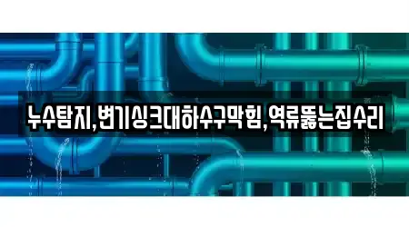 누수탐지,변기싱크대하수구막힘,역류뚫는집수리