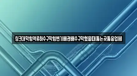 싱크대막힘역류하수구막힘변기배관배수구막혔을때뚫는곳뚫음업체
