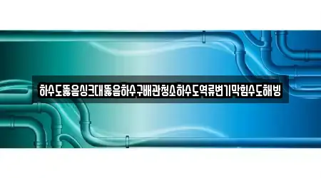하수도뚫음싱크대뚫음하수구배관청소하수도역류변기막힘수도해빙