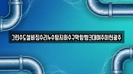 그린수도설비집수리누수탐지하수구막힘씽크대여주이천광주