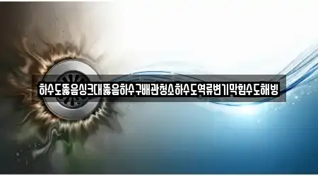 하수도뚫음싱크대뚫음하수구배관청소하수도역류변기막힘수도해빙