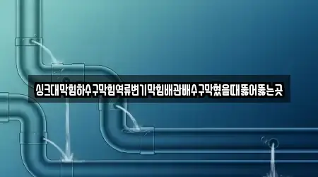 싱크대막힘하수구막힘역류변기막힘배관배수구막혔을때뚫어뚫는곳