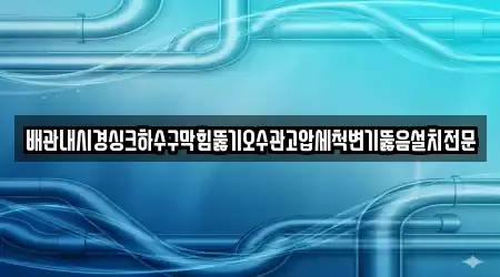 배관내시경싱크하수구막힘뚫기오수관고압세척변기뚫음설치전문