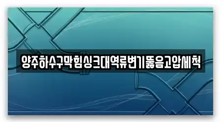 5곳 경기도 양주 광사동 변기 뚫음 위치 안내