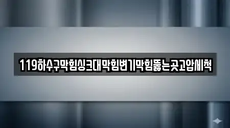 119하수구막힘싱크대막힘변기막힘뚫는곳고압세척