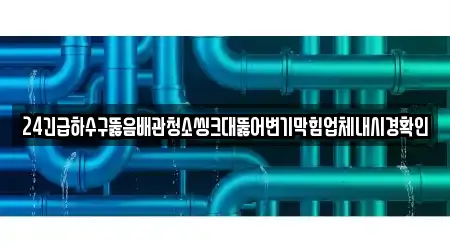 24긴급하수구뚫음배관청소씽크대뚫어변기막힘업체내시경확인