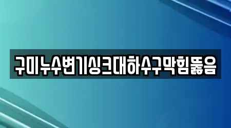 구미누수변기싱크대하수구막힘뚫음