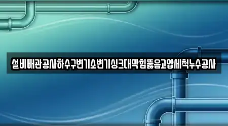 설비배관공사하수구변기소변기싱크대막힘뚫음고압세척누수공사