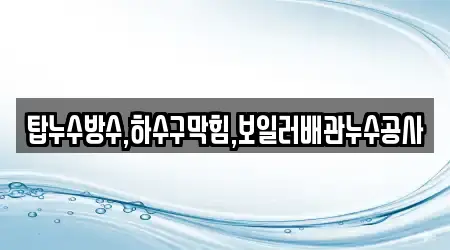 탑누수방수,하수구막힘,보일러배관누수공사