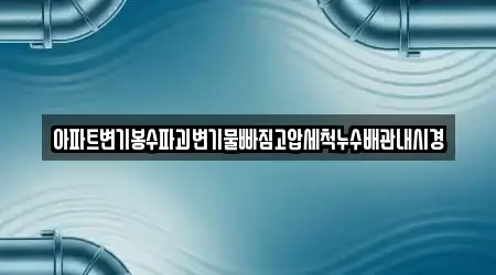 아파트변기봉수파괴변기물빠짐고압세척누수배관내시경