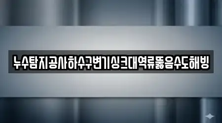 누수탐지공사하수구변기싱크대역류뚫음수도해빙