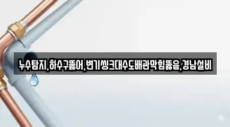 누수탐지,하수구뚫어,변기씽크대수도배관막힘뚫음,경남설비