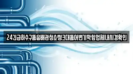 24긴급하수구뚫음배관청소씽크대뚫어변기막힘업체내시경확인
