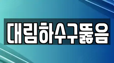 대림하수구뚫음