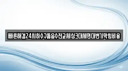 빠른해결24시하수구뚫음수전교체싱크대세면대변기막힘비용