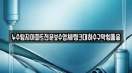 누수탐지아파트전문보수업체씽크대하수구막힘뚫음