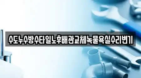 수도누수방수타일노후배관교체녹물욕실수리변기