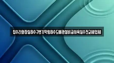 집수리화장실하수구변기막힘하수도배관설비공사욕실수전교체업체
