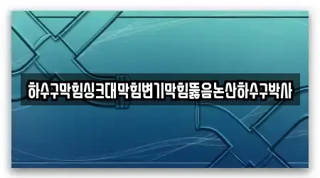 하수구막힘싱크대막힘변기막힘뚫음논산하수구박사