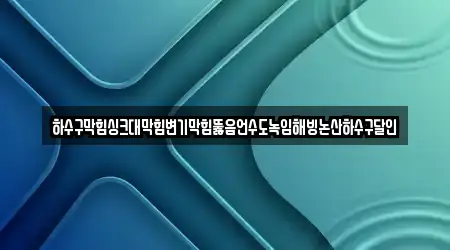 하수구막힘싱크대막힘변기막힘뚫음언수도녹임해빙논산하수구달인
