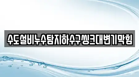수도설비누수탐지하수구씽크대변기막힘
