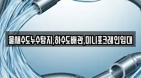 물새수도누수탐지,하수도배관,미니포크레인임대