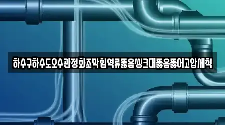 하수구하수도오수관정화조막힘역류뚫음씽크대뚫음뚫어고압세척