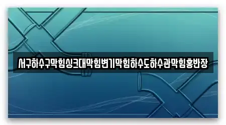 서구하수구막힘싱크대막힘변기막힘하수도하수관막힘홍반장