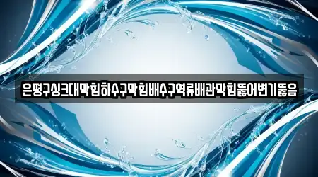 은평구싱크대막힘하수구막힘배수구역류배관막힘뚫어변기뚫음