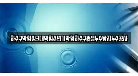 하수구막힘싱크대막힘소변기막힘하수구뚫음누수탐지누수공사
