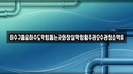 하수구뚫음하수도막힘뚫는곳화장실막힘횡주관오수관청소역류