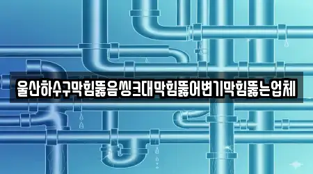 울산하수구막힘뚫음씽크대막힘뚫어변기막힘뚫는업체