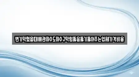 변기막혔을때배관하수도하수구막힘뚫음뚫기뚫어주는업체가격비용