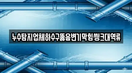 누수탐지업체하수구뚫음변기막힘씽크대역류