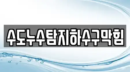수도누수탐지하수구막힘