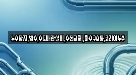 누수탐지,방수,수도배관설비,수전교체,하수구소통,코리아누수