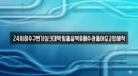 24시하수구변기싱크대막힘뚫음역류배수관뚫어요고압세척