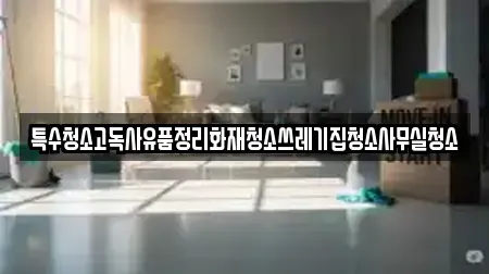 특수청소고독사유품정리화재청소쓰레기집청소사무실청소